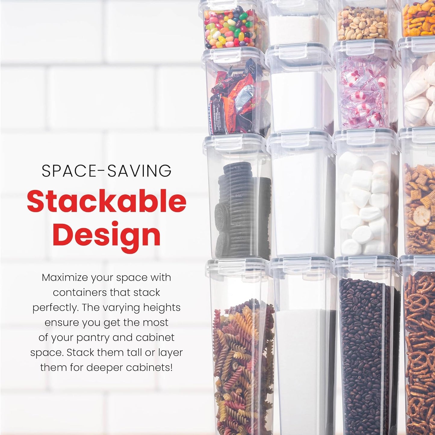 Ultimate 24-Piece Airtight Food Storage Container Set - Keep Your Pantry Organized with Clear, Durable Containers for Cereal, Pasta, Sugar, and More!