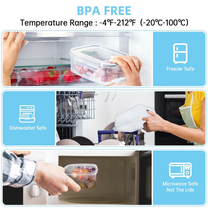 Ultimate 24-Piece Airtight Food Storage Container Set - BPA-Free Plastic with Lids for Kitchen & Pantry Organization, Perfect for Meal Prep and Lunches!