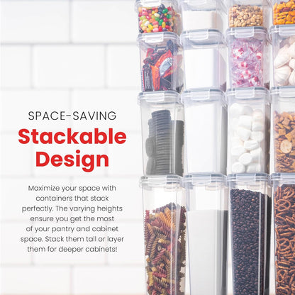 Ultimate 24-Piece Airtight Food Storage Container Set - Keep Your Pantry Organized with Clear, Durable Containers for Cereal, Pasta, Sugar, and More!