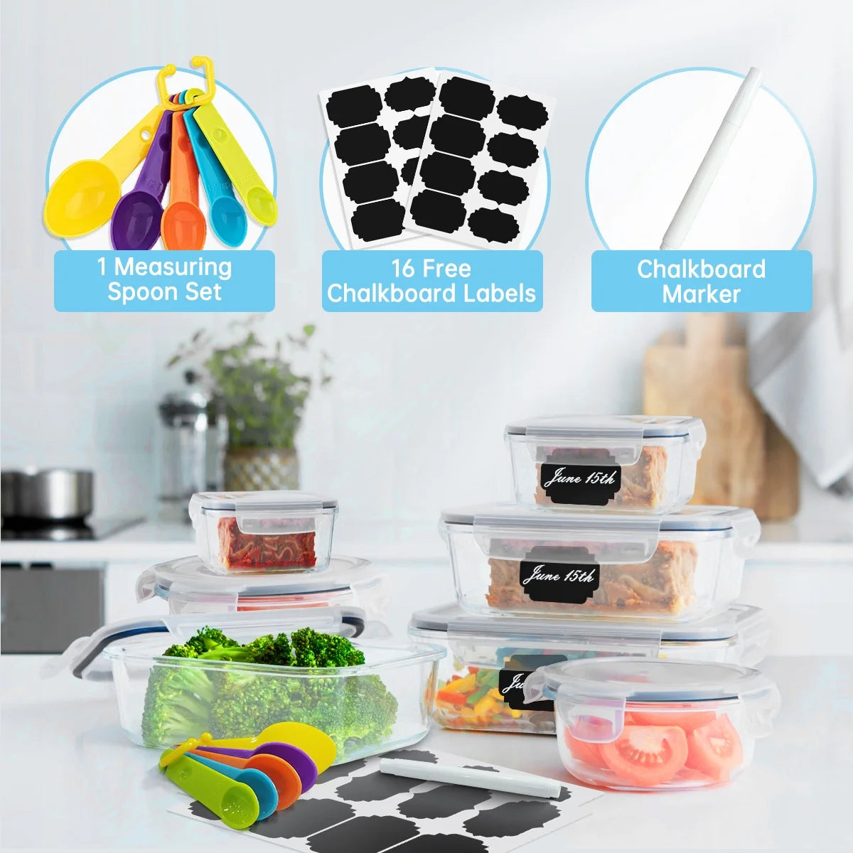 Ultimate 24-Piece Airtight Food Storage Container Set - BPA-Free Plastic with Lids for Kitchen & Pantry Organization, Perfect for Meal Prep and Lunches!