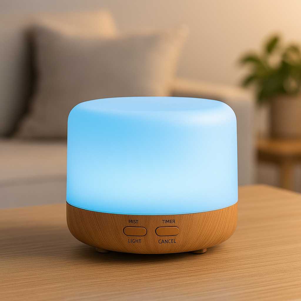 Color-Changing Aromatherapy Diffuser with Remote – LED Mood Light & Essential Oil Mist