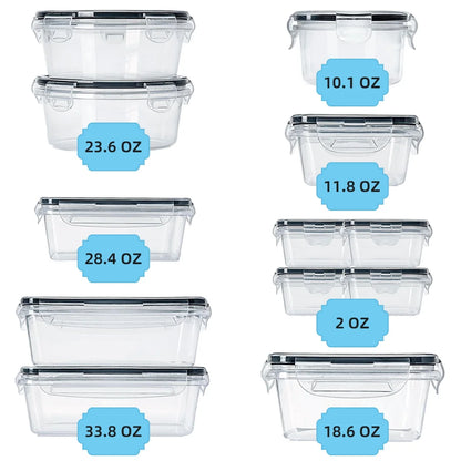 Ultimate 24-Piece Airtight Food Storage Container Set - BPA-Free Plastic with Lids for Kitchen & Pantry Organization, Perfect for Meal Prep and Lunches!